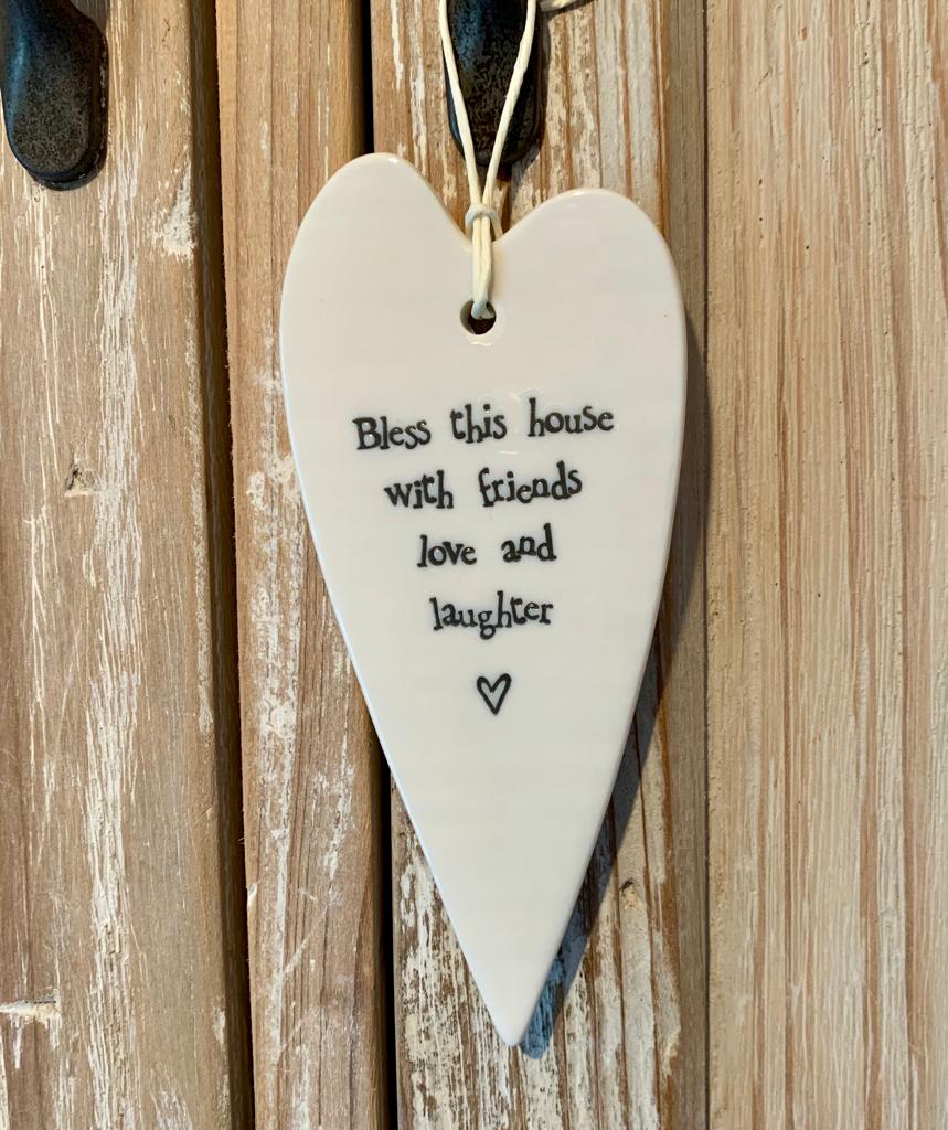 East Of India Bless This House with Friends, Love and Laughter Plaque