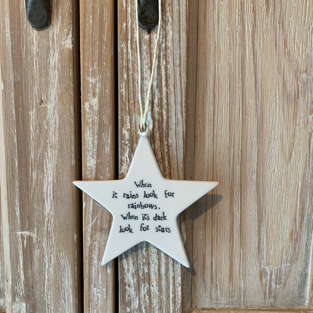 East Of India When It Rains Look For Rainbows, When It's Dark Look For Stars Plaque